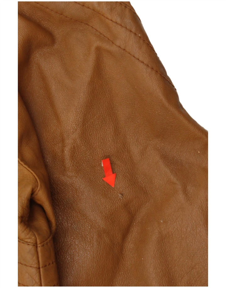 Veste en cuir femme vintage IT 44 Cuir marron moyen