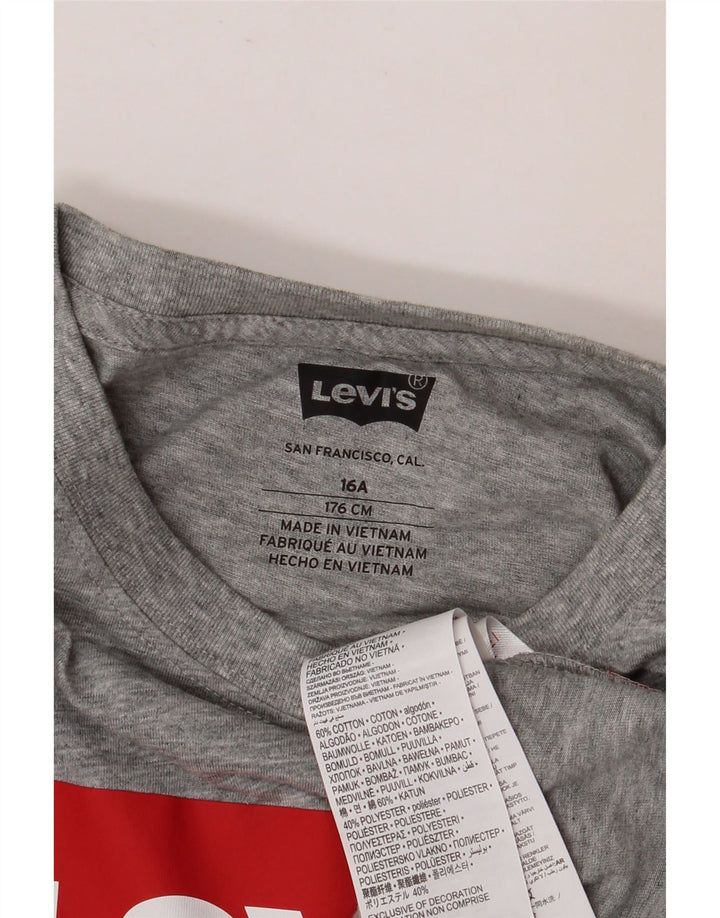 Levi's T-Shirt Graphique Garçon 15-16 ans Gris Moucheté Coton