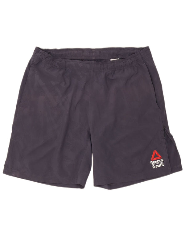 Reebok Short de Sport Speedwick Graphic Homme Gris Moyen Camouflage Polyester