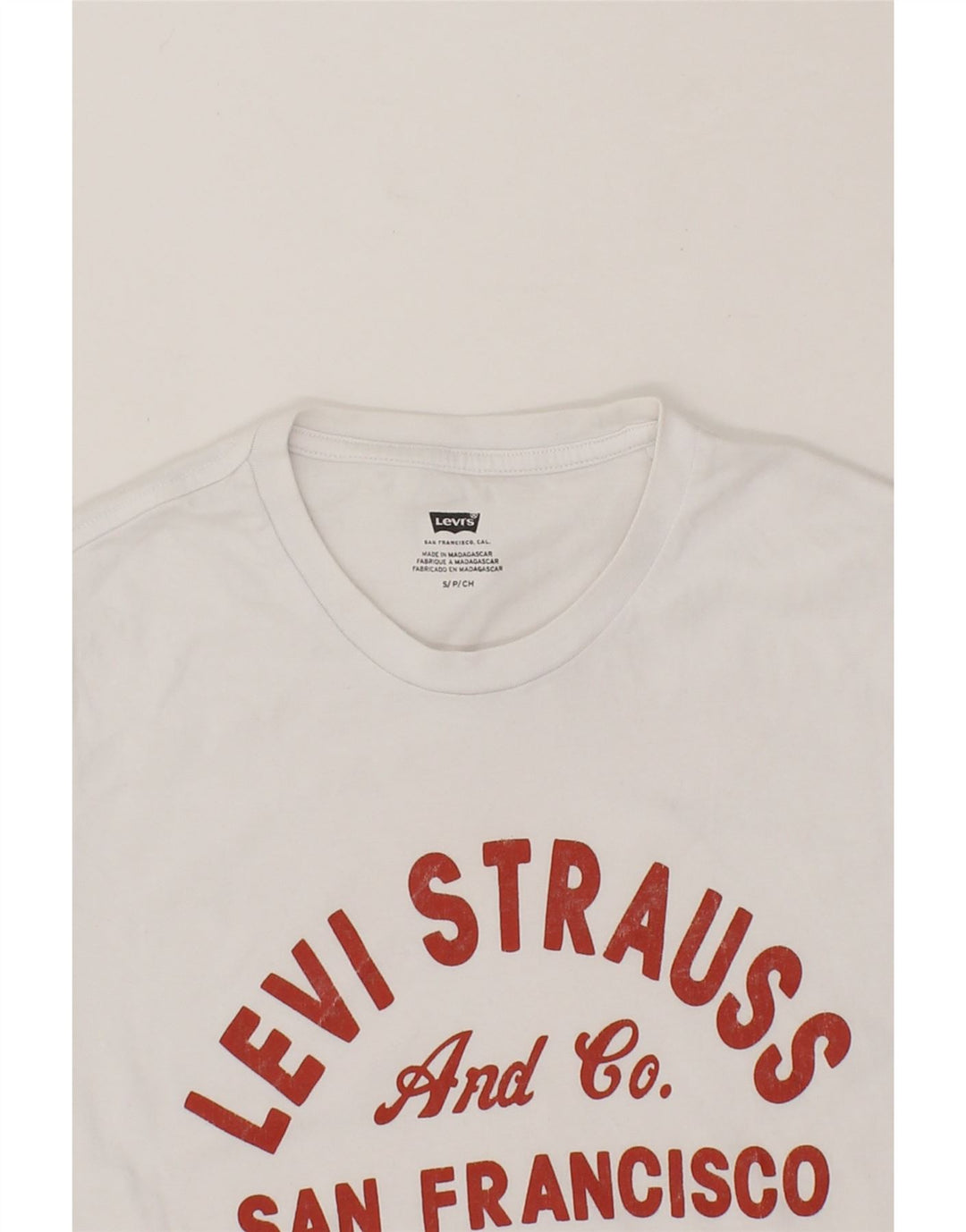 LEVI'S Womens Graphic T-Shirt Top UK 10 Small White Vintage Levi's and Second-Hand Levi's from Messina Hembry 