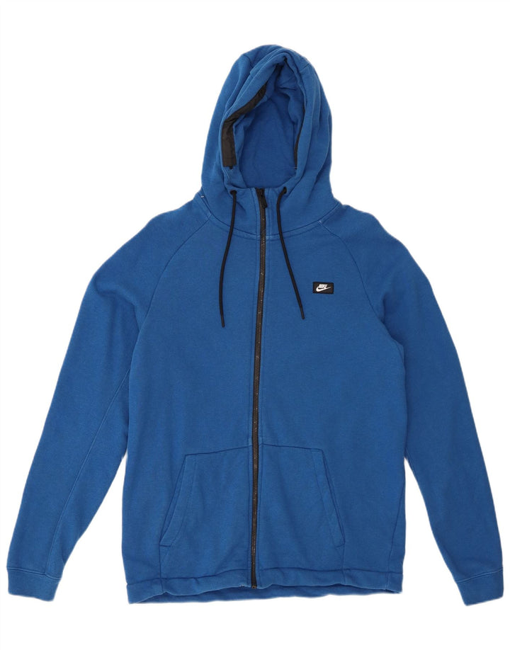 NIKE Pull à capuche zippé pour homme en coton bleu moyen