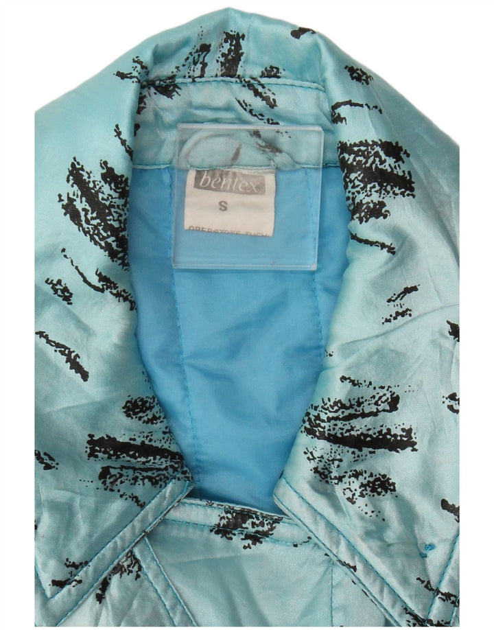 vintage Homme Motif Abstrait Veste Coupe-Vent UK 36 Petit Bleu