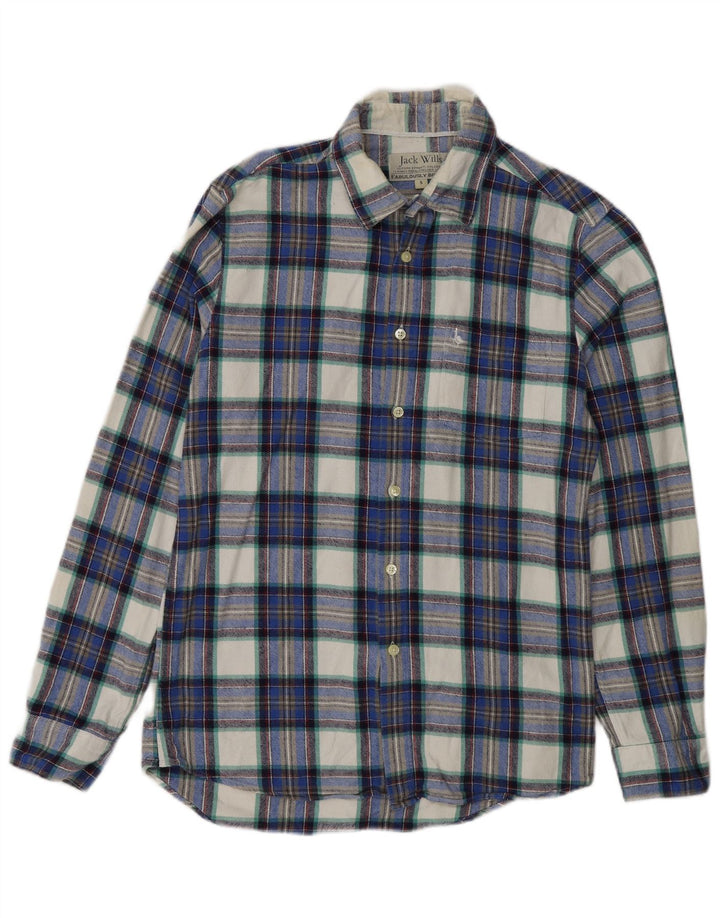 Jack Wills Chemise en flanelle pour homme Petit coton à carreaux bleu marine