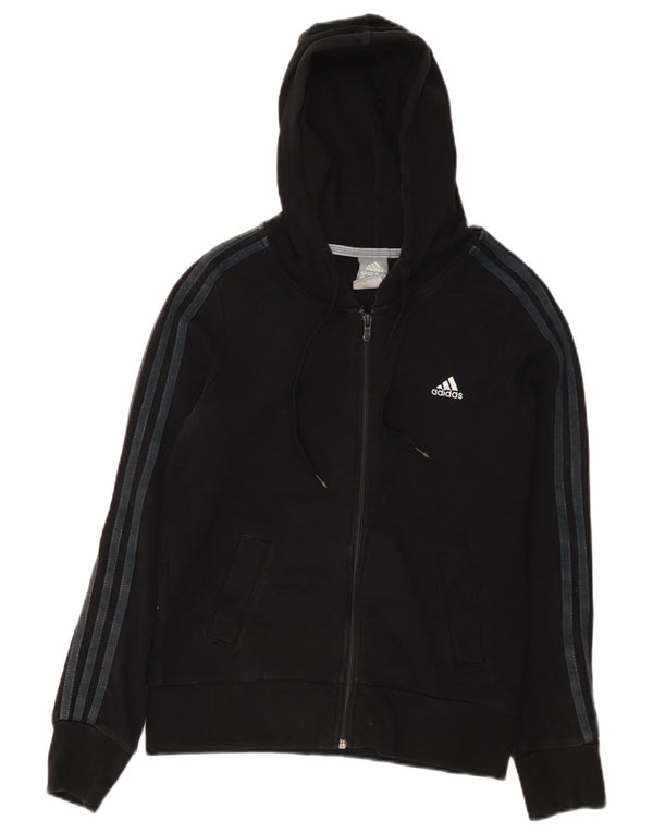 Adidas Pull à capuche zippé pour femme UK 10 Petit coton noir