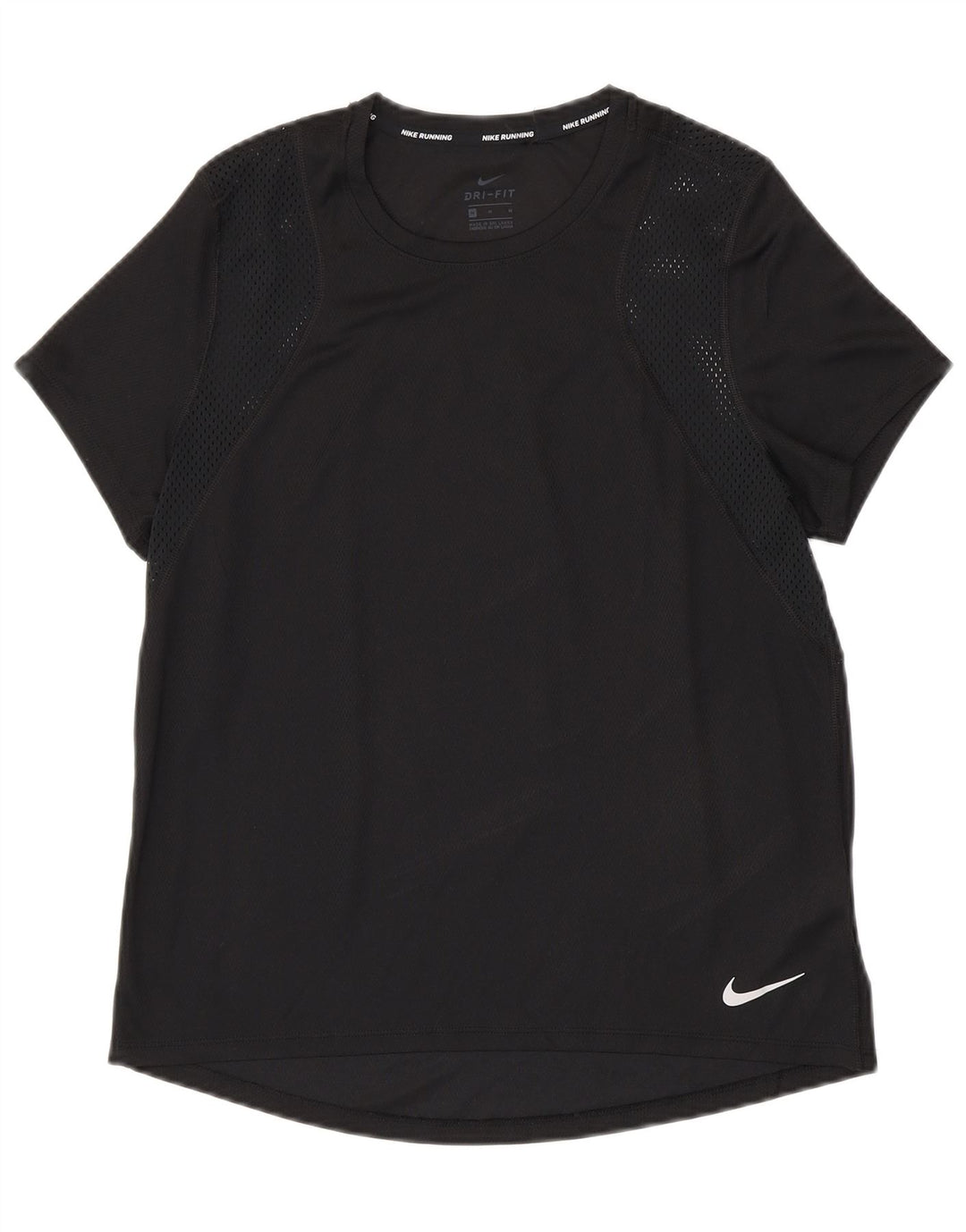 NIKE T-shirt Dri Fit pour femme UK 14 Noir moyen Polyester