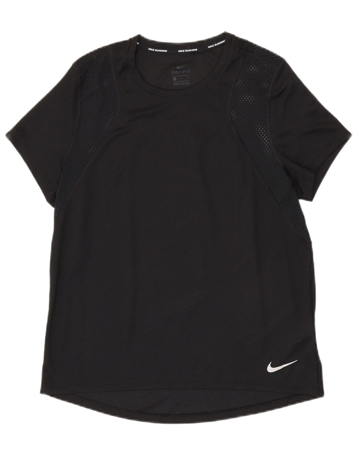 NIKE T-shirt Dri Fit pour femme UK 14 Noir moyen Polyester