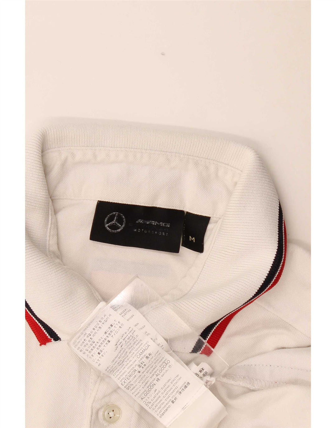 Polo graphique homme vintage coton rayé blanc moyen