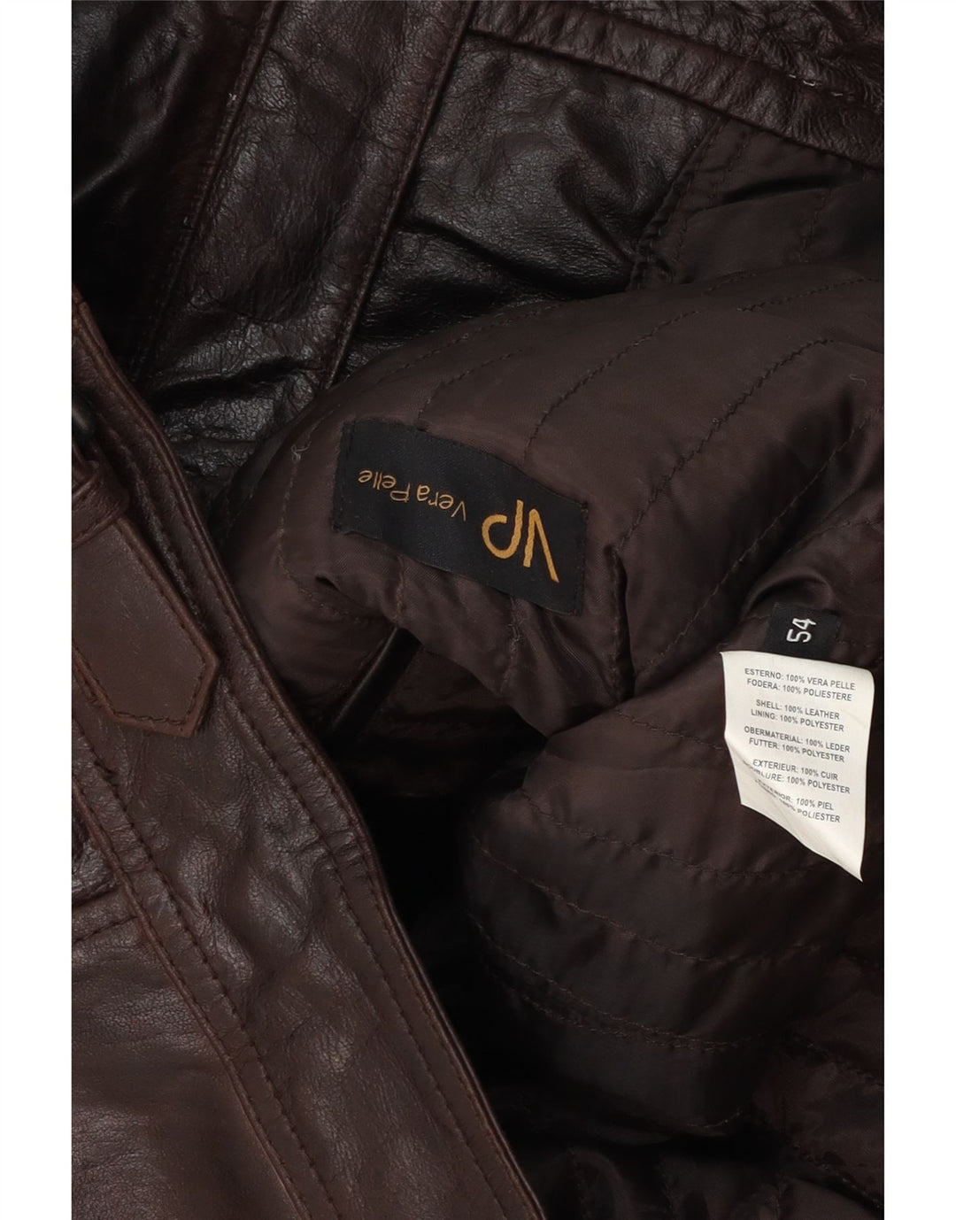 veste en cuir bomber homme vintage IT 54 2XL Cuir marron