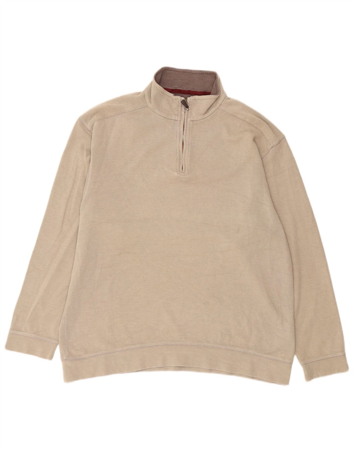 Marks & Spencer Sweat-shirt à col zippé Blue Harbour pour homme, grand beige