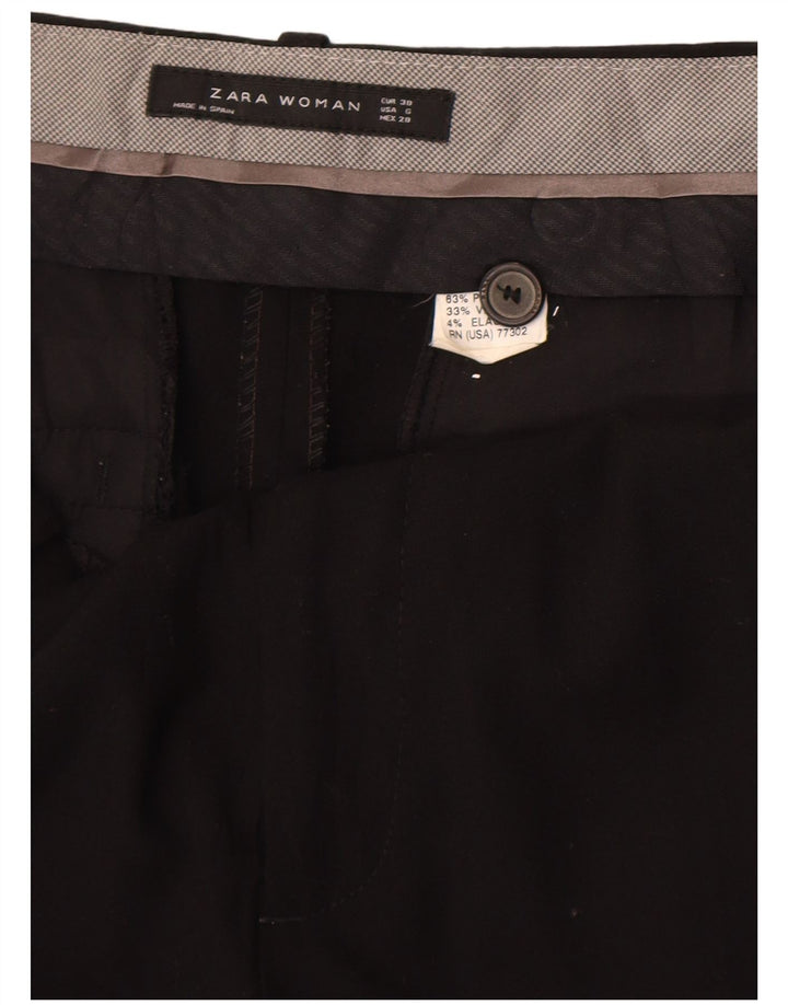 Pantalon Chino Droit Femme Zara EU 38 Small W28 L31 Noir Polyester