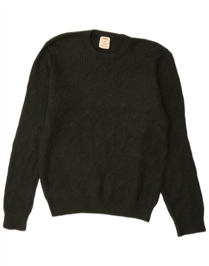 Marks & Spencer Pull Col Ras du Cou Homme Vert Moyen Polyamide