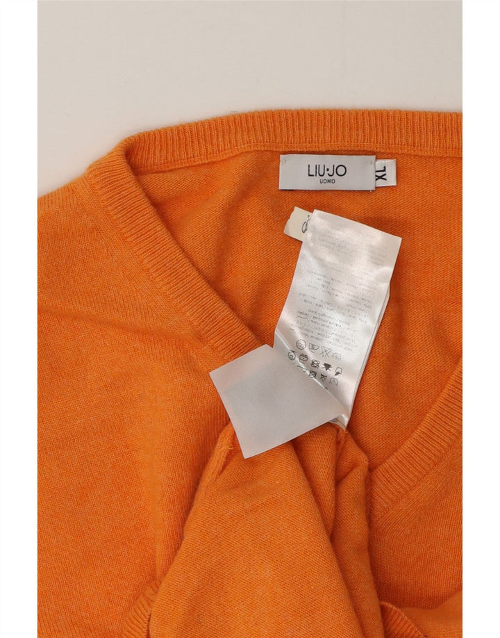 Liu Jo Pull Col V Homme XL Orange Laine