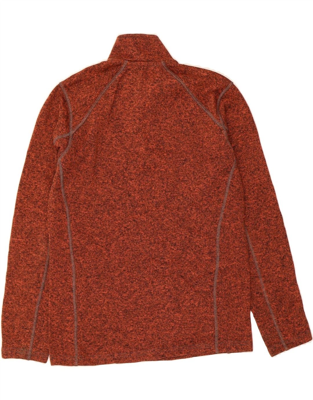EDDIE BAUER Mens Zip Neck Jumper Sweater Medium Brown Flecked Polyester Vintage Eddie Bauer and Second-Hand Eddie Bauer from Messina Hembry 