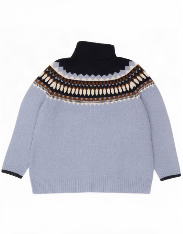 Marks & Spencer Pull col roulé pour femme UK 16 Grand Bleu Géométrique