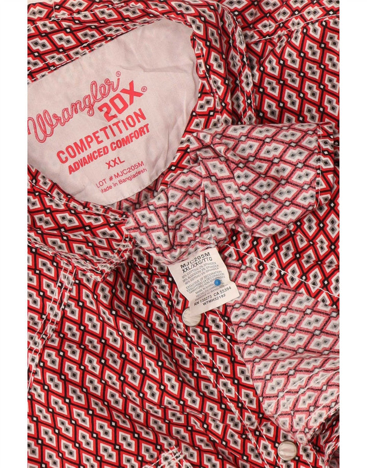 Wrangler Chemise Homme 2XL Rouge Géométrique Coton