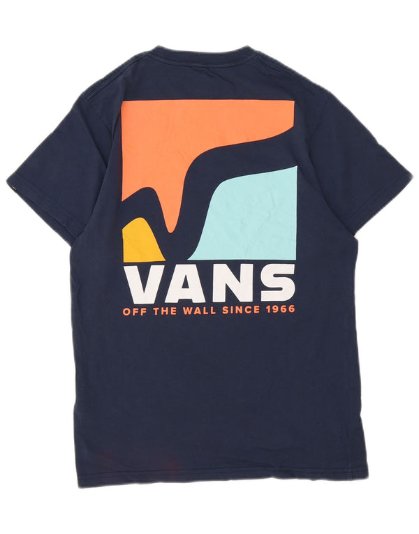 Vans Hommes Slim Fit Graphic T-Shirt Top Petit Bleu Marine Coton