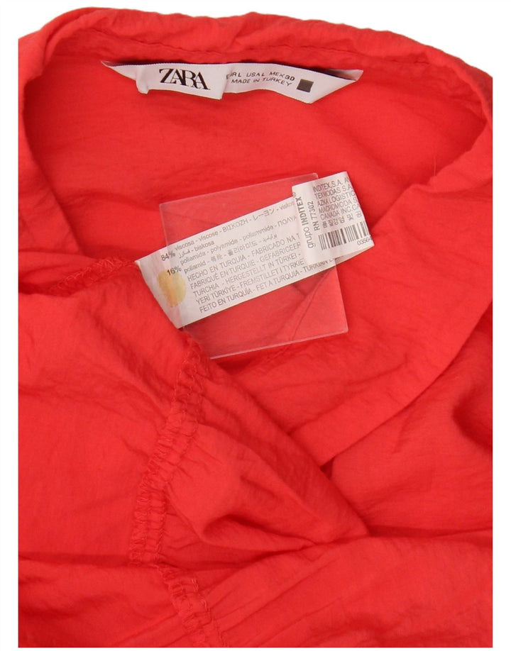 Zara Femme Robe Basique UK 16 Grande Viscose Orange