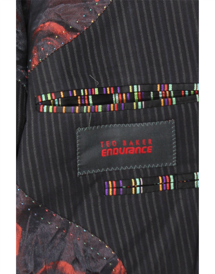 Ted Baker Veste Blazer 2 Boutons pour Homme UK 40 Grande Rayure Bleu Marine