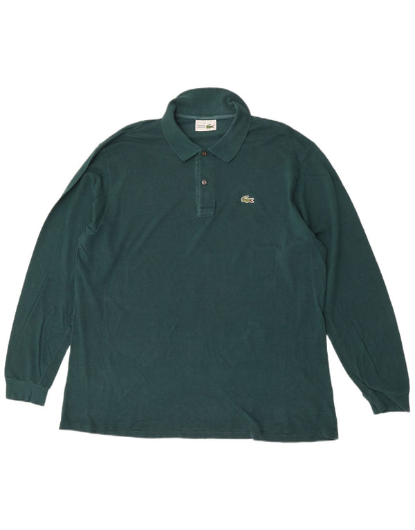 Lacoste Polo à manches longues pour homme Taille 7 2XL Coton vert