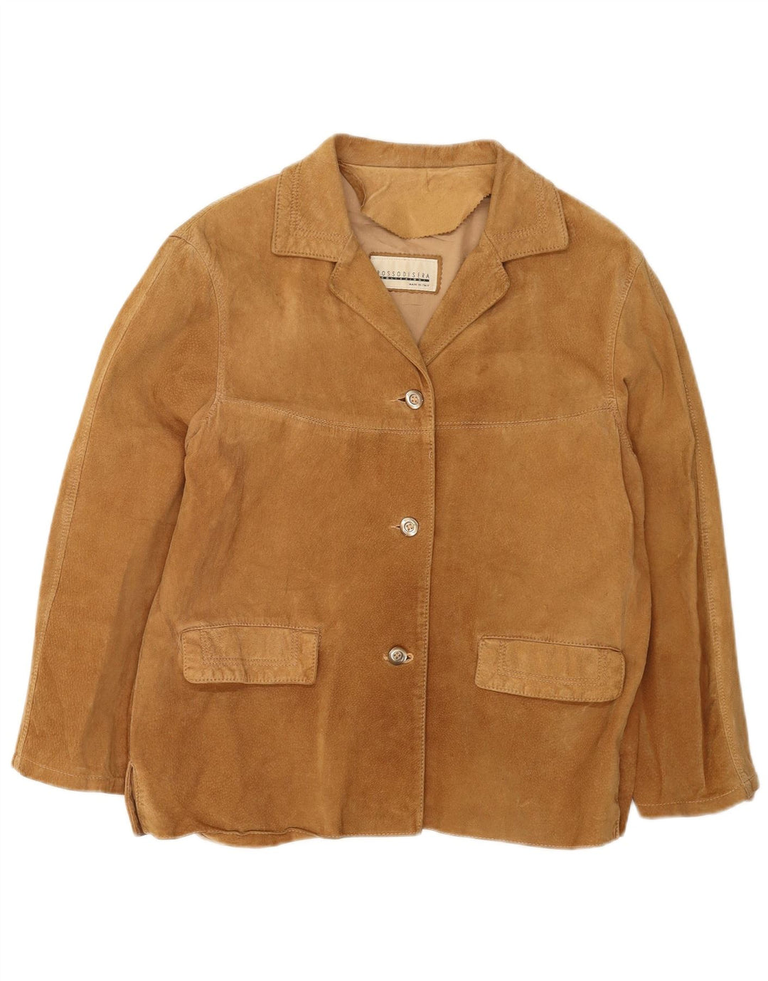 Rossodisera Veste blazer en daim à 3 boutons pour femme UK 14 Beige moyen