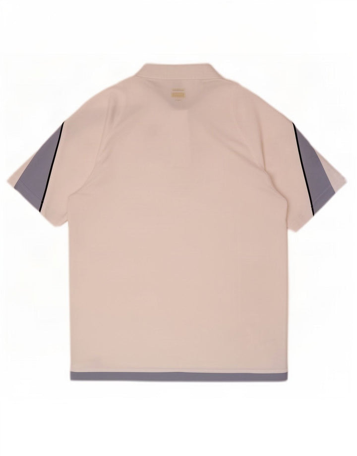 Reebok Polo Homme Large Blanc Colorblock Polyester