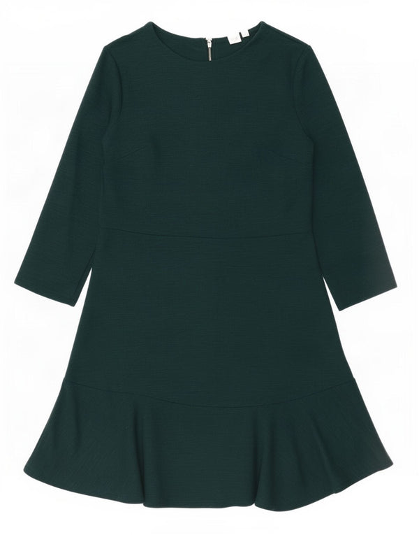 Gap Robe trapèze à manches 3/4 pour femme UK 10 Petite rayonne verte