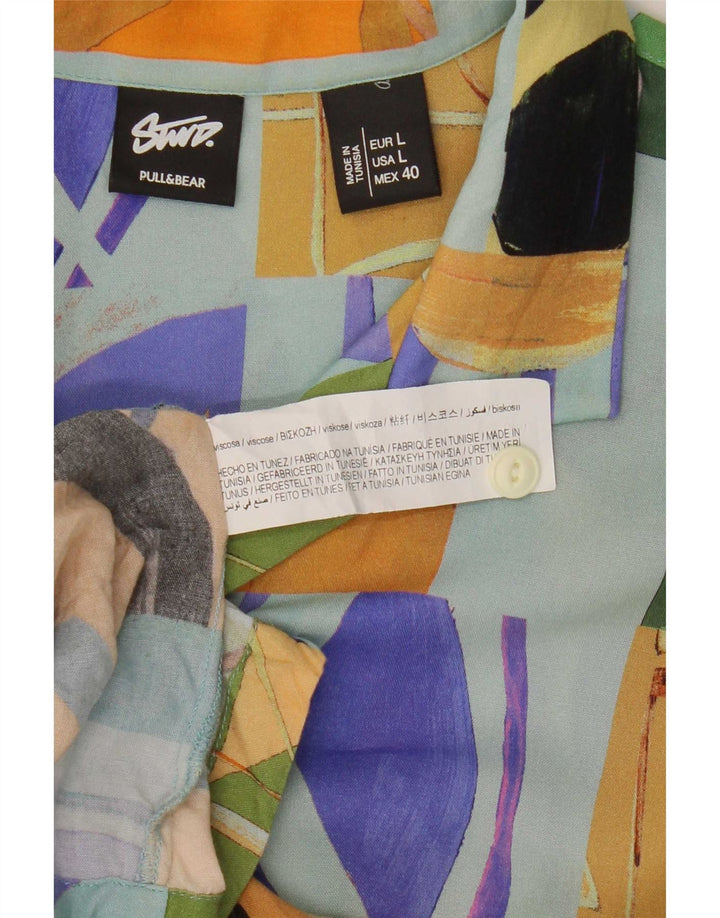 Pull & Bear Chemise à Manches Courtes Homme Large Patchwork Multicolore Viscose