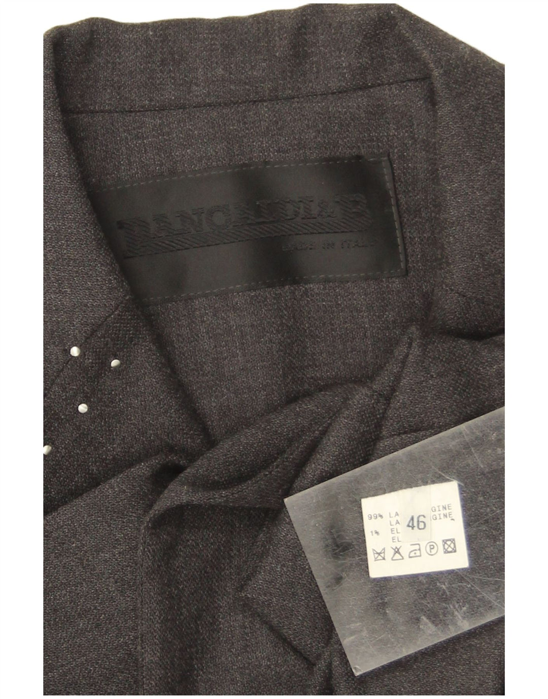 Pancaldi & B Veste Blazer Ouverte Femme IT 46 Large Laine Vierge Grise