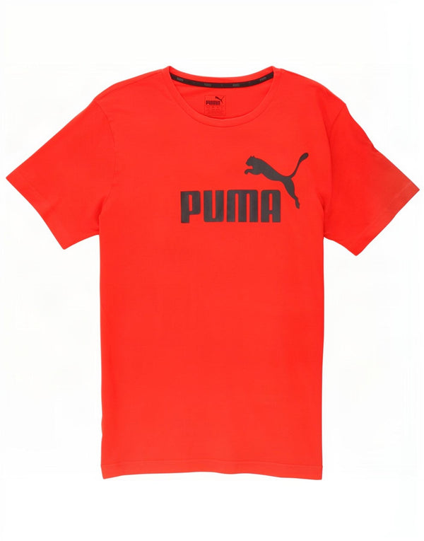 Puma Homme Graphic T-Shirt Top Large Rouge Coton