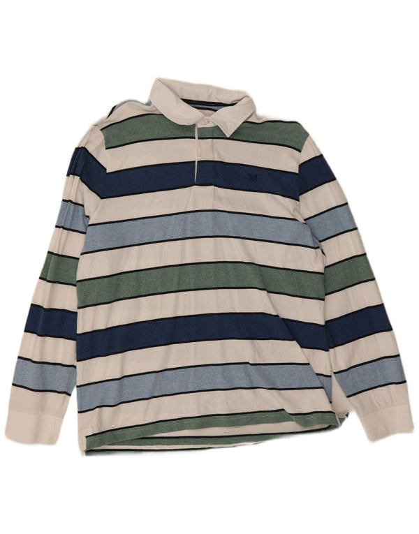 Crew Clothing Polo de rugby à manches longues pour homme XL rayé multicolore
