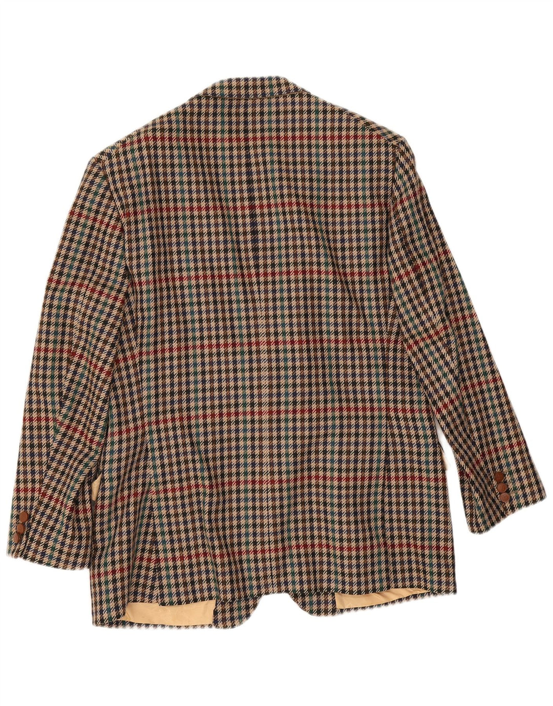 DAKS Veste blazer à 2 boutons pour homme UK 38 en laine pied-de-poule marron moyen