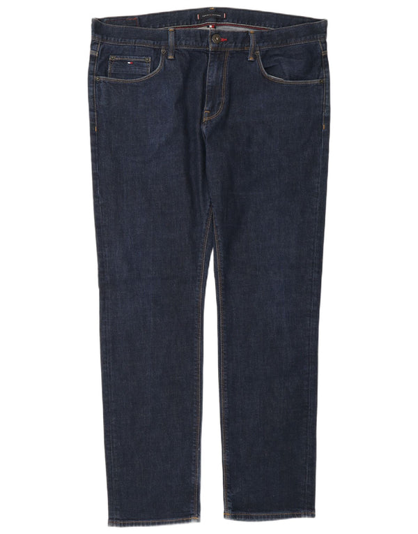 Tommy Hilfiger Jean droit stretch Denton homme W38 L32 bleu marine coton