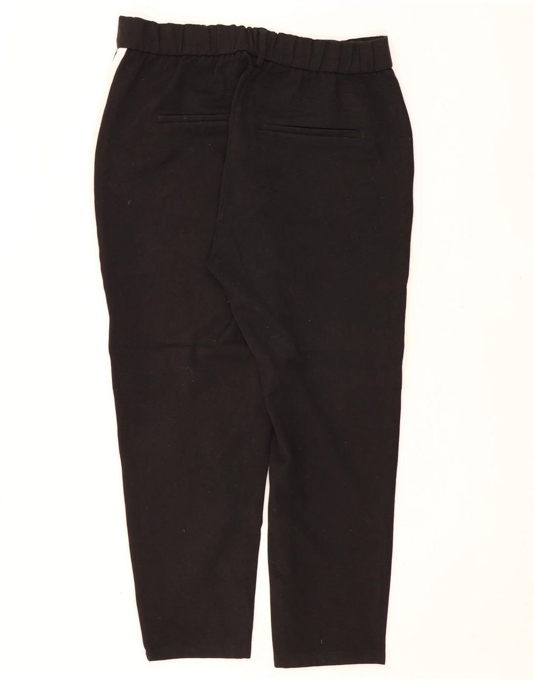 ZARA Womens Straight Capri Trousers Small W26 L22 Black Colourblock