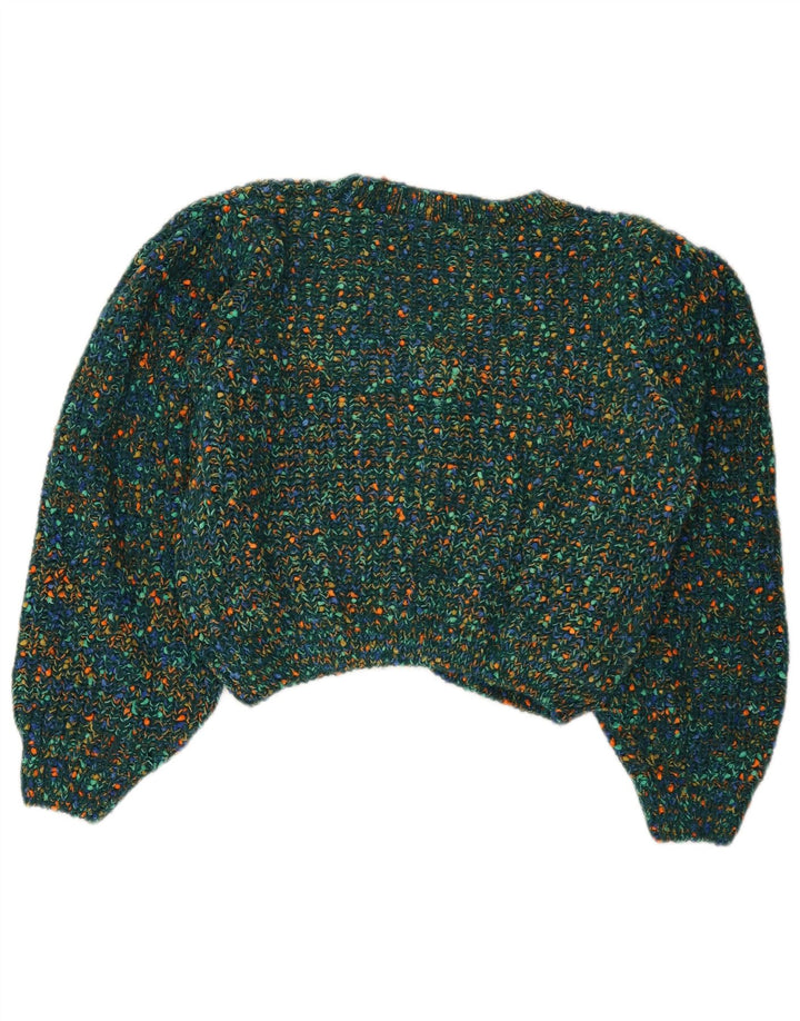 Cider Womens Crop Cardigan Pull UK 16 Grand Vert Moucheté Polyester