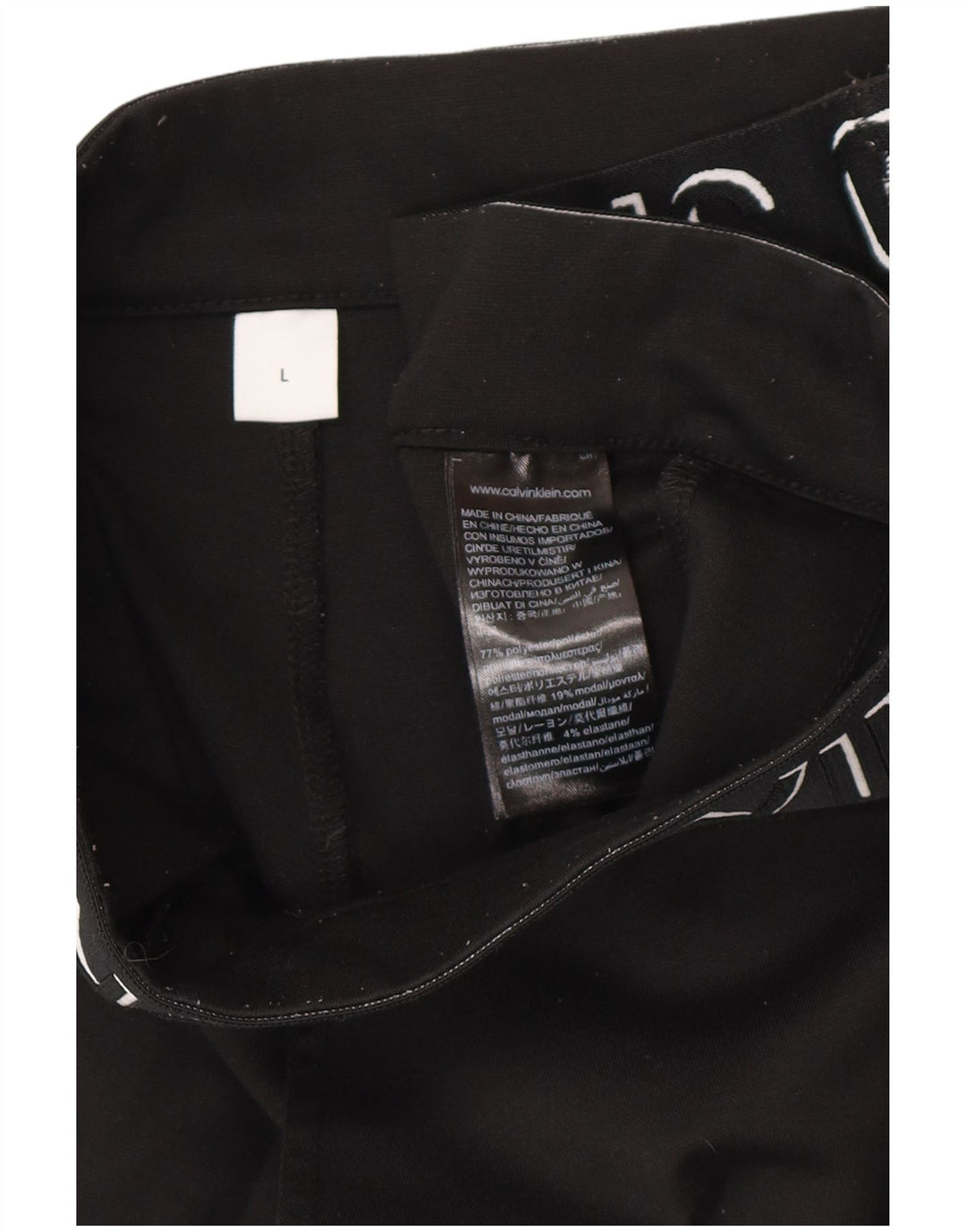 CALVIN KLEIN Pantalon court graphique coupe slim pour femme Large W32 L27 Noir