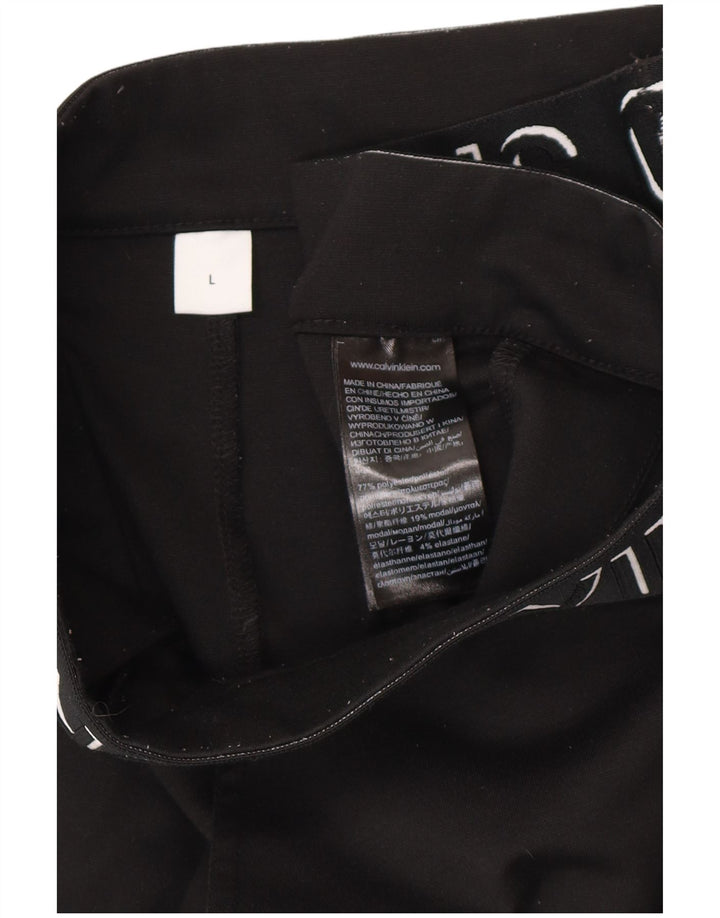 CALVIN KLEIN Pantalon court graphique coupe slim pour femme Large W32 L27 Noir