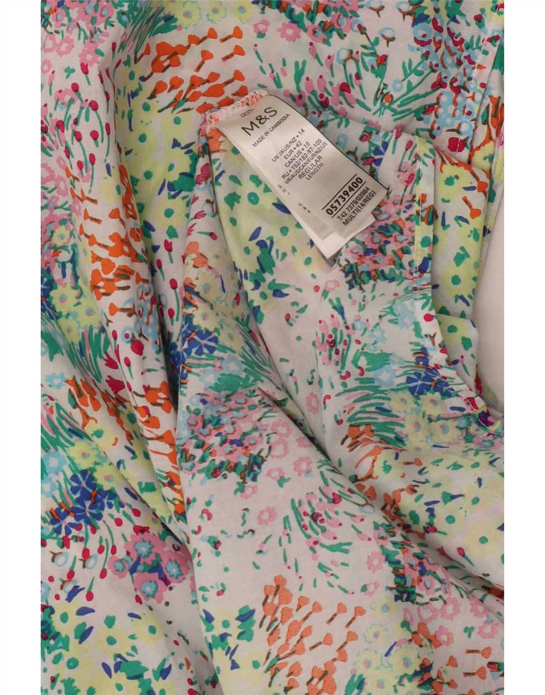 Marks & Spencer Robe longue pour femme UK 14 Grand motif floral multicolore