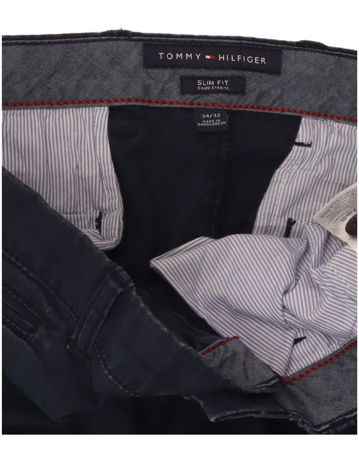 TOMMY HILFIGER Pantalon Chino Slim Fit Homme W34 L32 Bleu Marine Coton