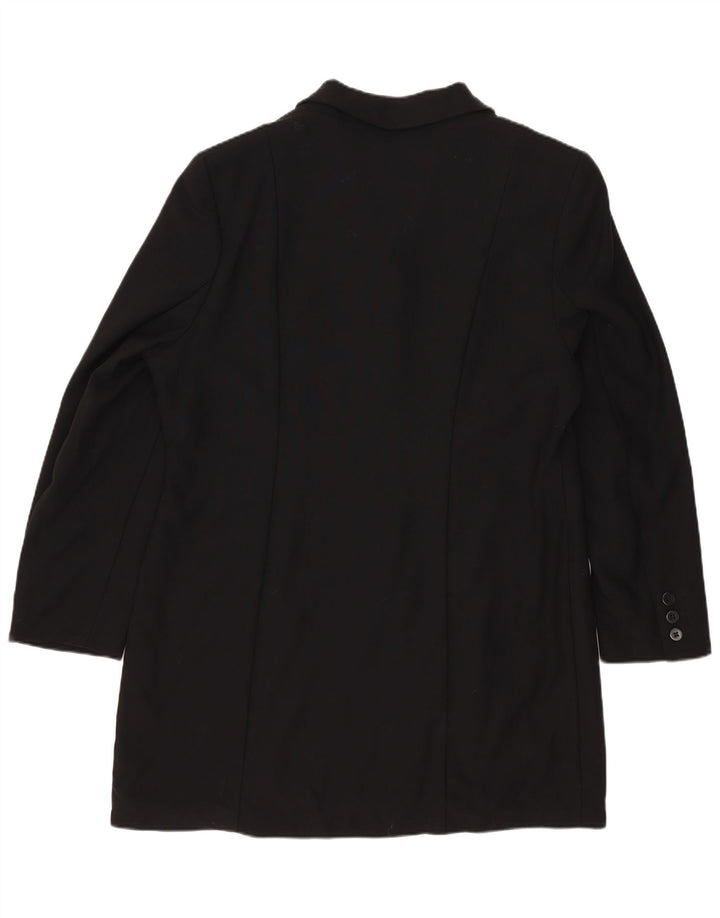 Marks & Spencer Manteau pour femme UK 16 Grande laine vierge noire