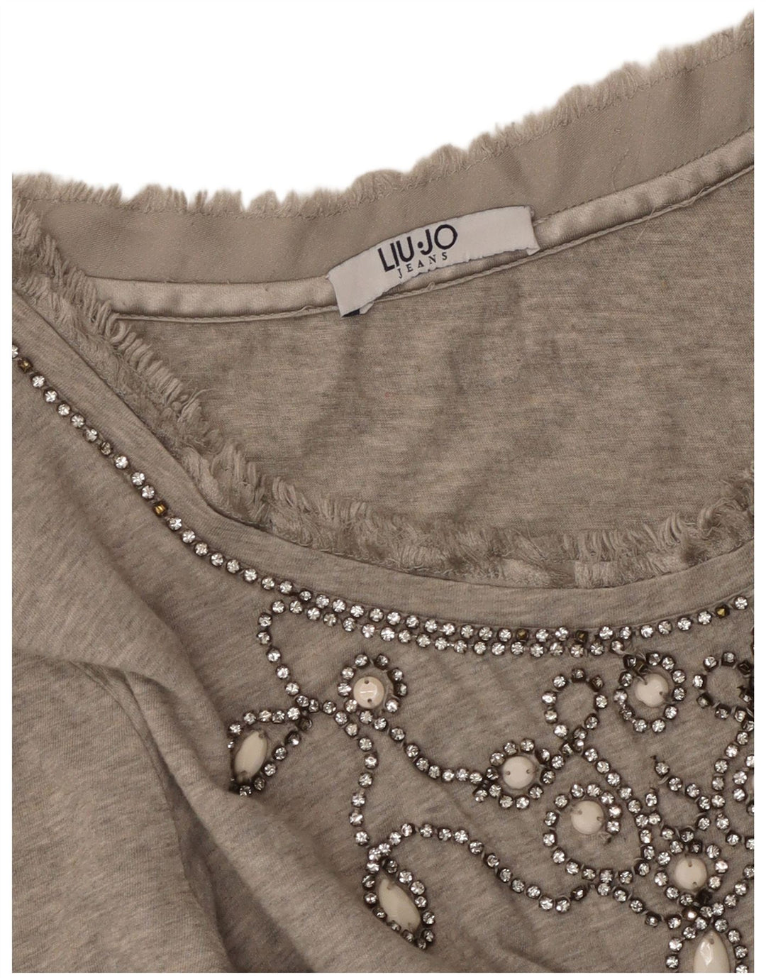 LIU JO Haut à manches longues pour femme UK 10 Small Gris