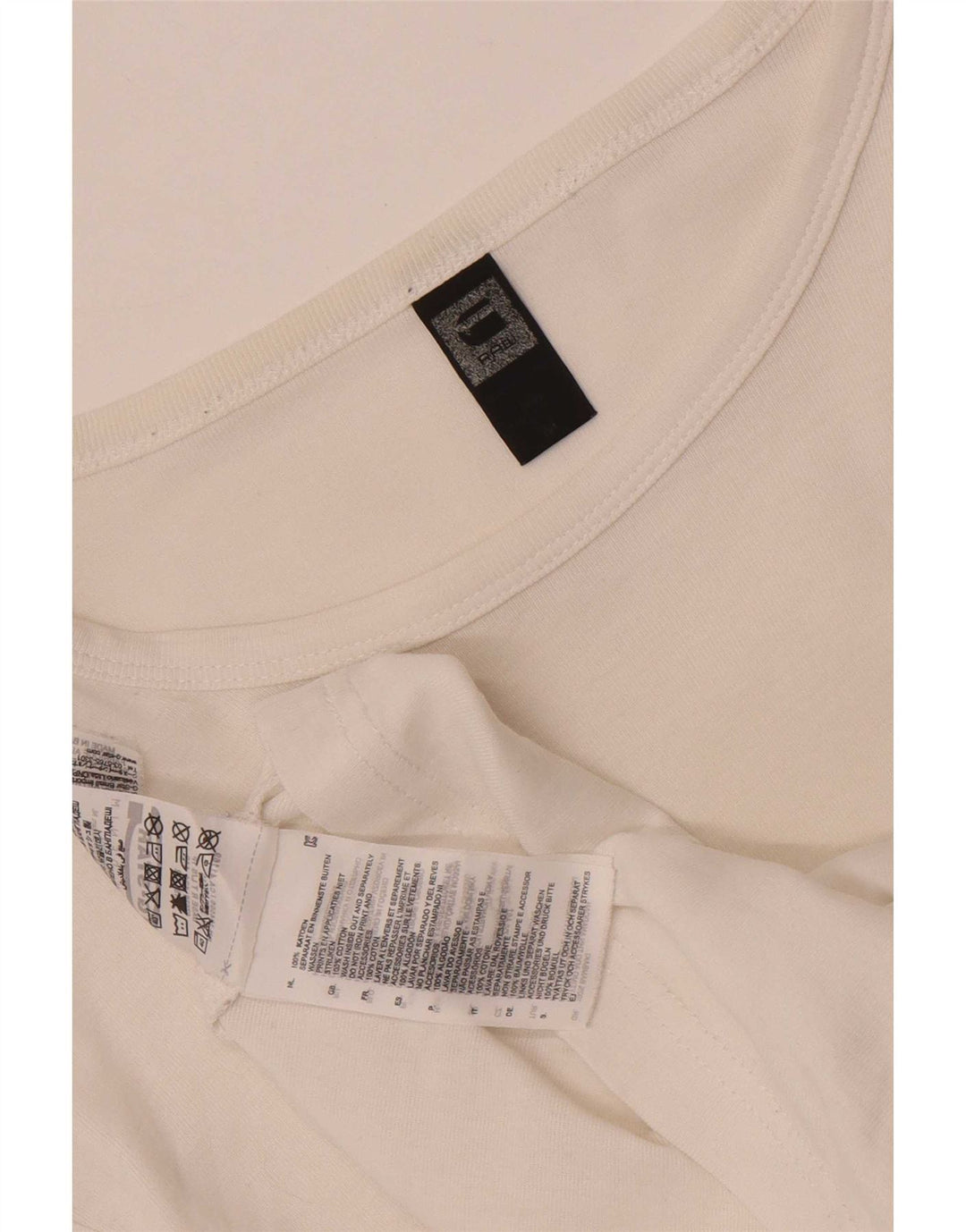 G-Star Femme Top Manches Longues UK 12 Coton Blanc Moyen