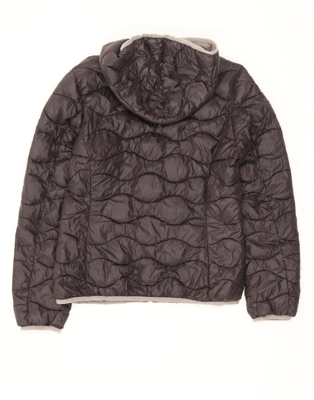Blauer Veste matelassée à capuche pour femme UK 14 Large Noir Polyamide