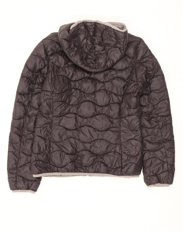 Blauer Veste matelassée à capuche pour femme UK 14 Large Noir Polyamide