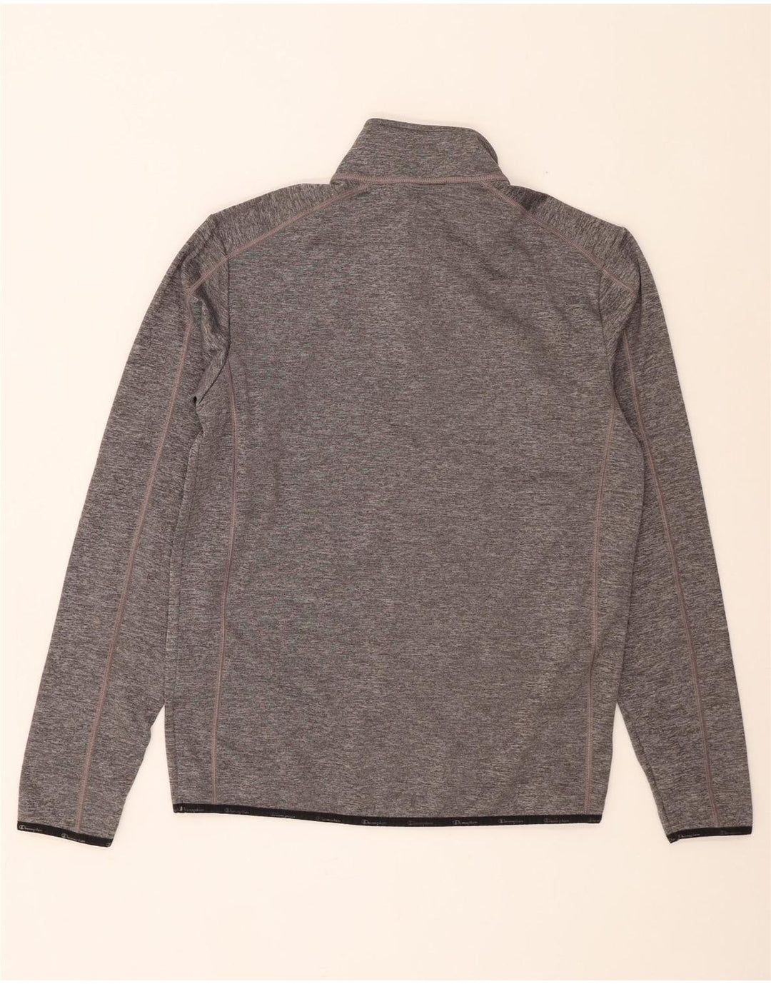 Champion Sweat-shirt à col zippé pour homme, en polyester moucheté, grand gris