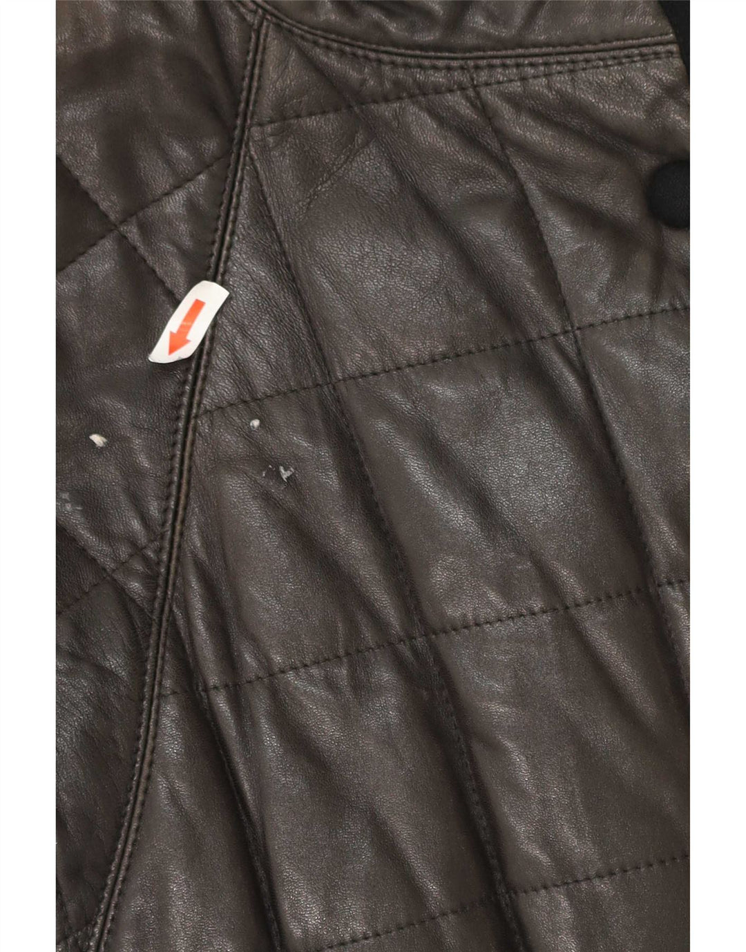 manteau en cuir rembourré femme vintage UK 12 Noir Moyen