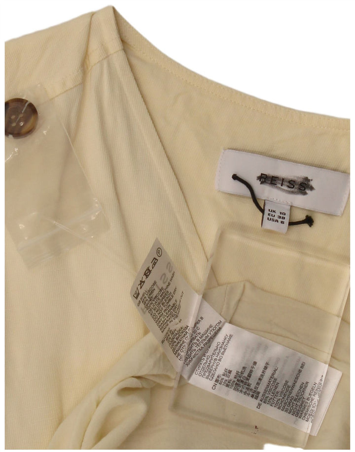 REISS Robe fourreau pour femme UK 10 Small Beige Viscose