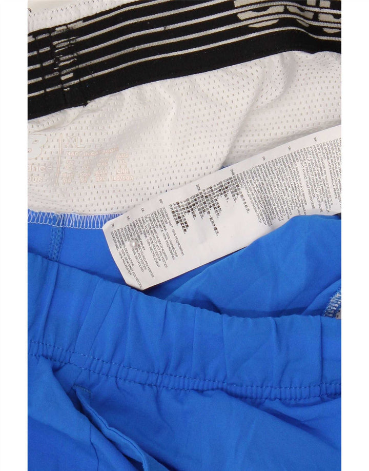 New Balance Short de sport pour homme XL Bleu Colorblock Polyester