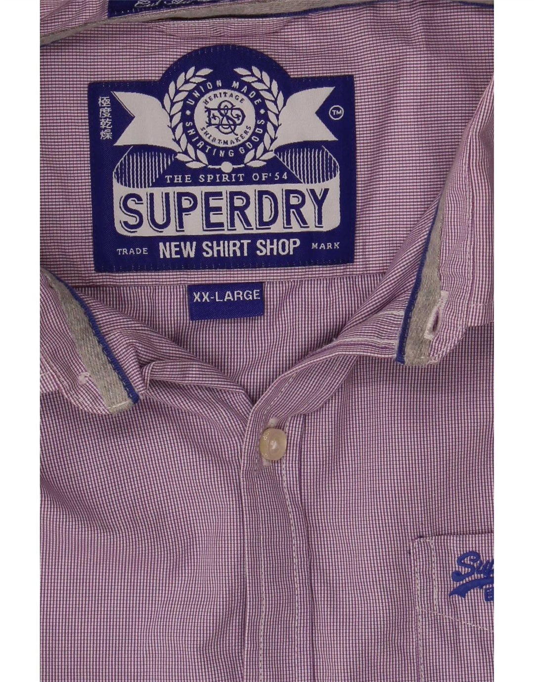 Superdry Chemise Homme 2XL Violet Check Cotton