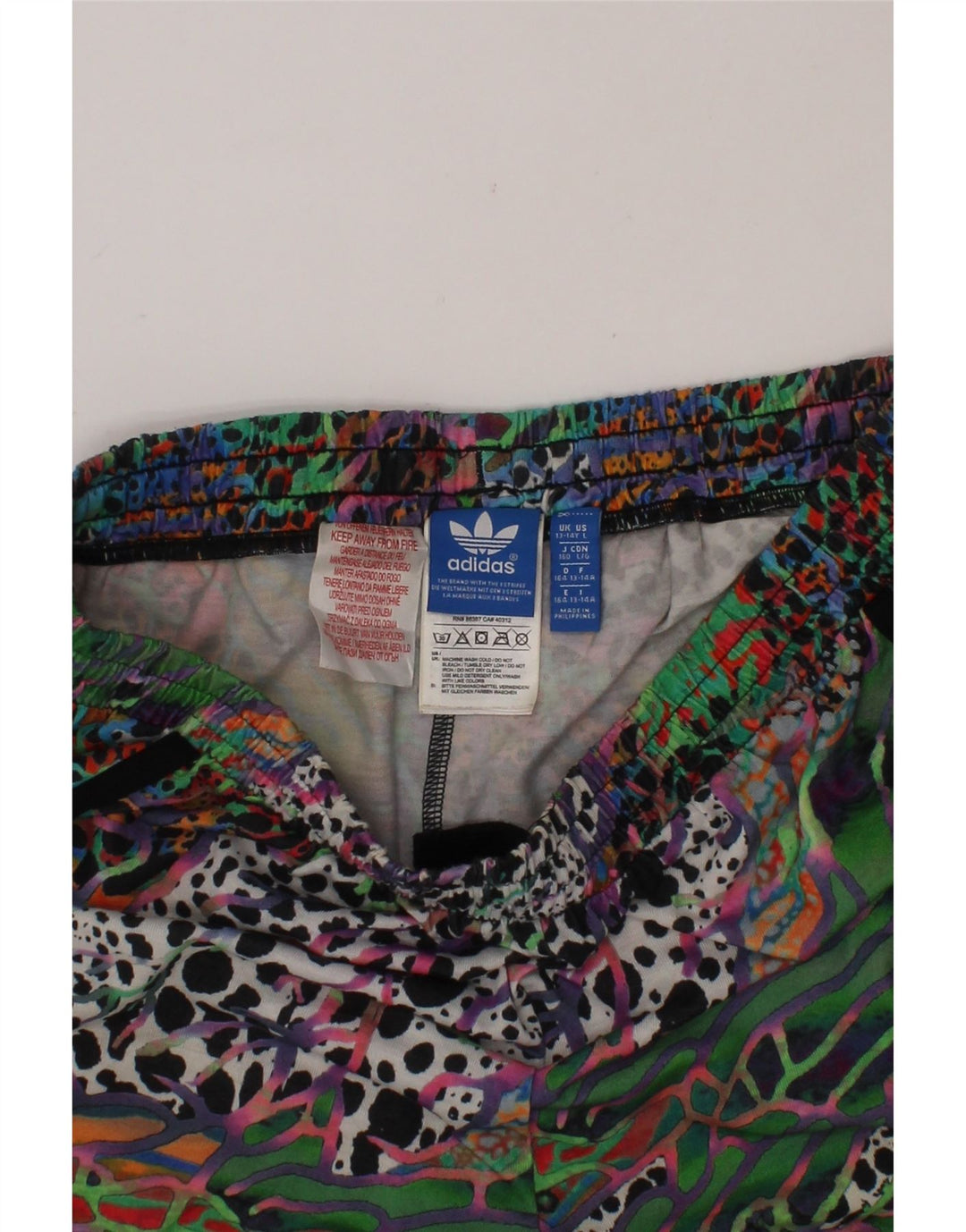 ADIDAS Girls Abstract Pattern Sport Shorts 13-14 Years  Multicoloured Vintage Adidas and Second-Hand Adidas from Messina Hembry 