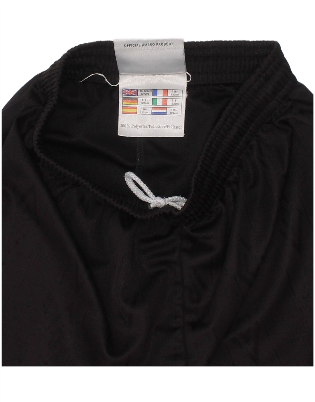 UMBRO Short de sport garçon 6-7 ans noir polyester
